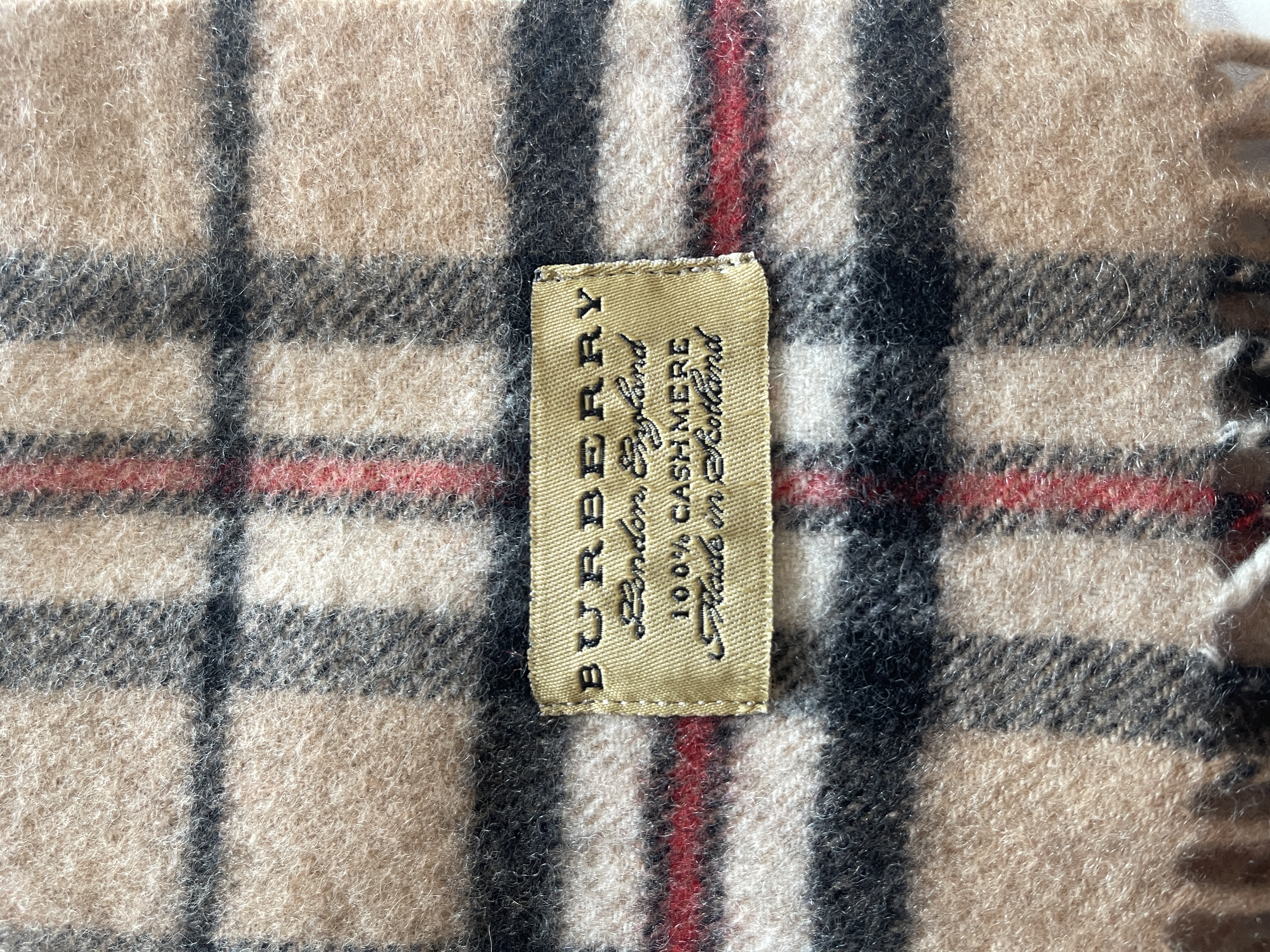 Burberry Vintage Schal – Camel kariert, 100 % Kaschmir – Foto 3