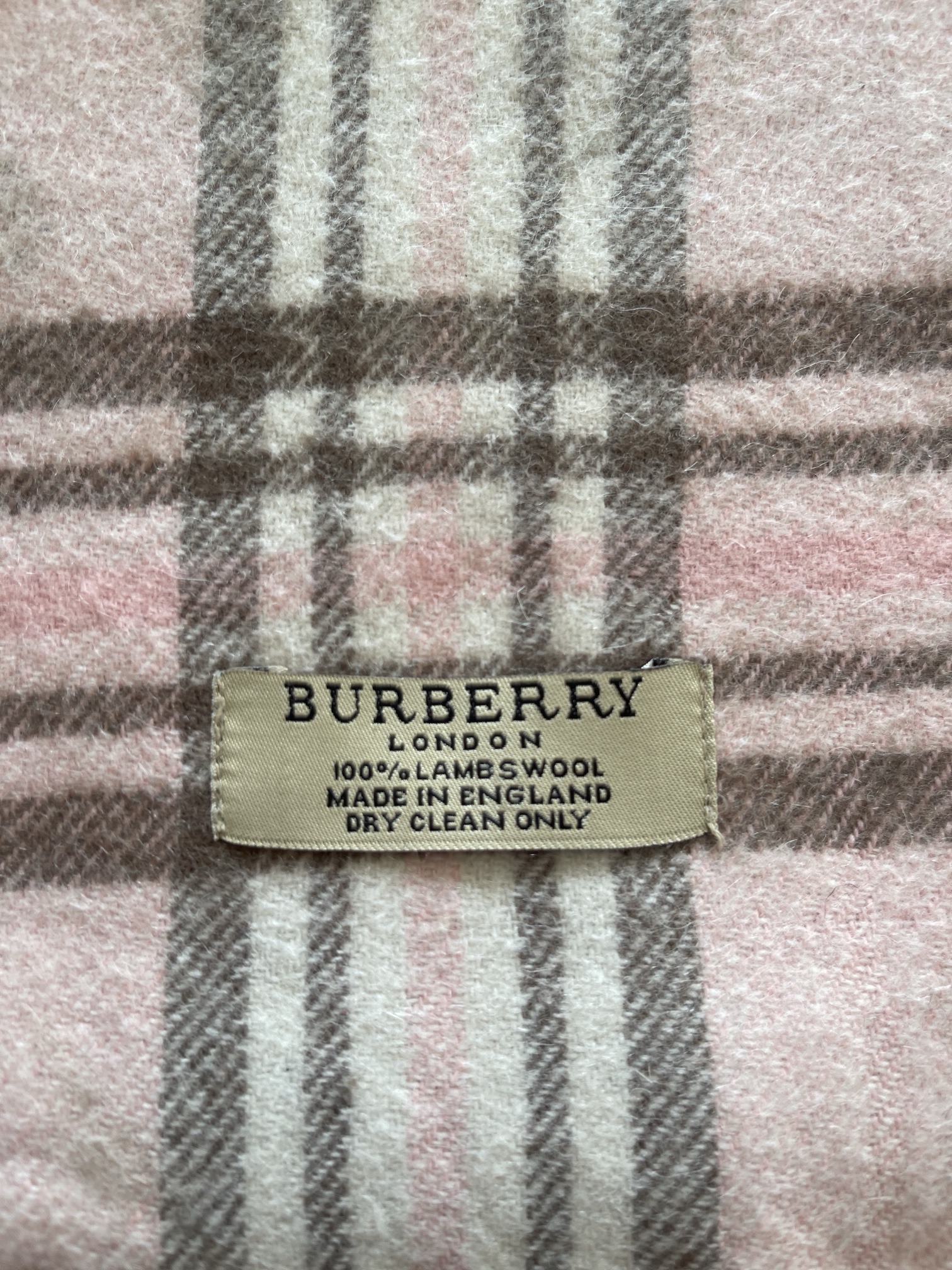 Burberry London Vintage Schal – Rosa kariert, Lammwolle – Foto 3