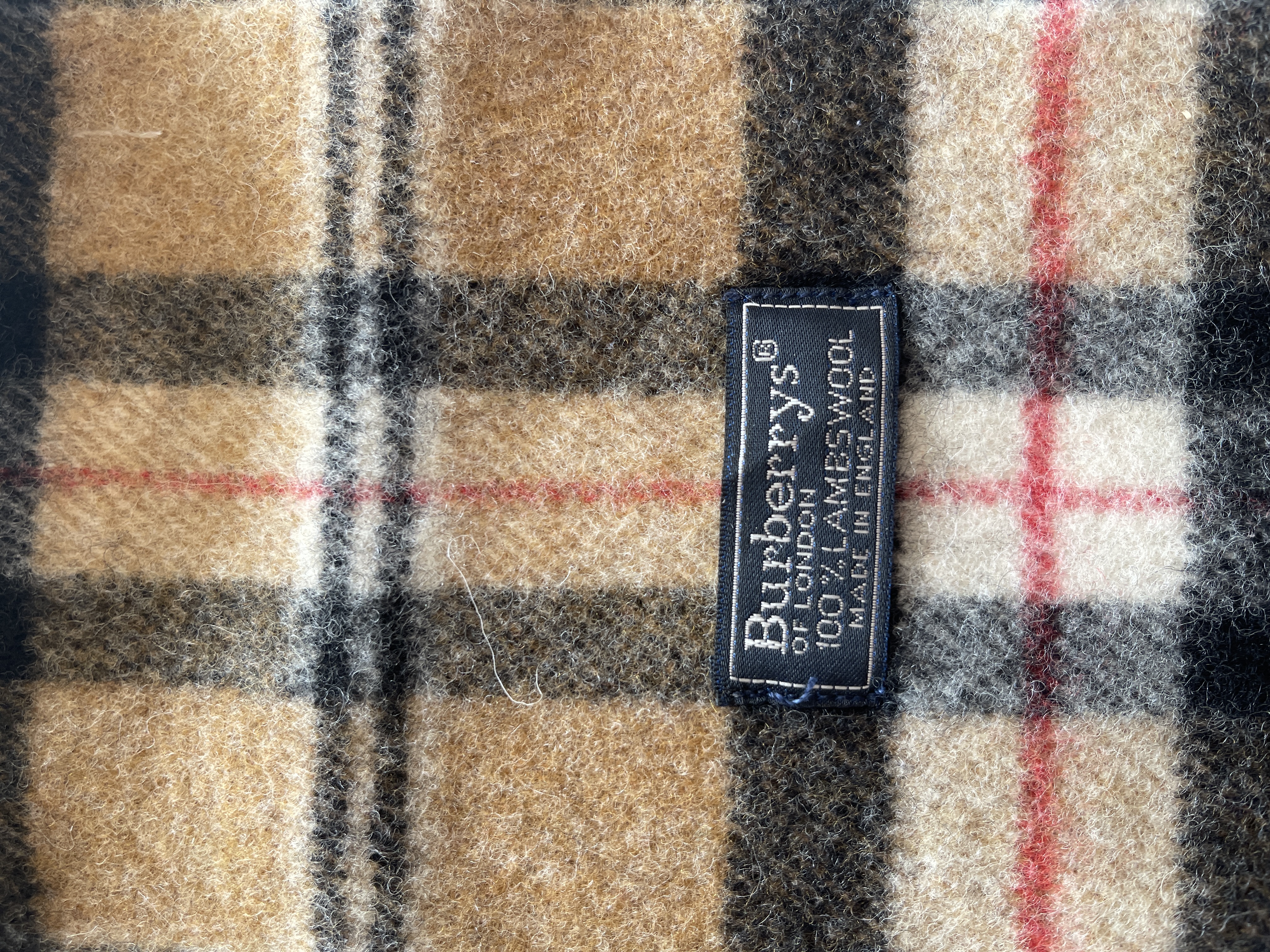 Burberrys of London Vintage Schal – Camel kariert, Lammwolle – Foto 3